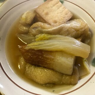 厚揚げ、白菜、ちくわ、うすあげの煮物